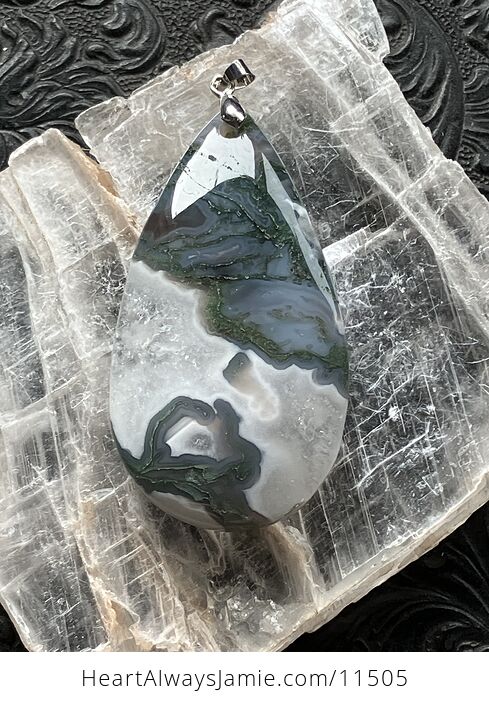 Druzy Moss Agate Stone Jewelry Crystal Pendant - #xlc0MTFJQ0c-1