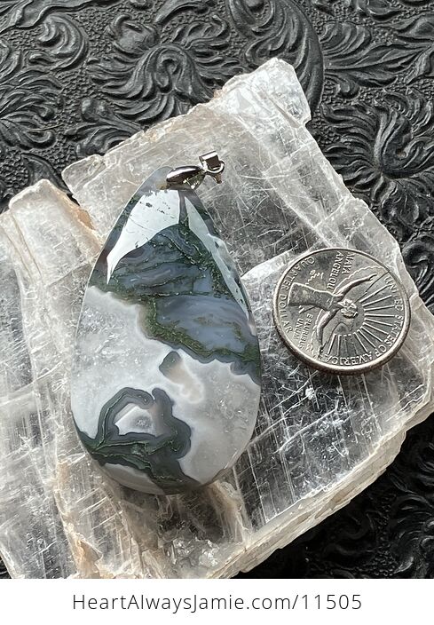 Druzy Moss Agate Stone Jewelry Crystal Pendant - #xlc0MTFJQ0c-4