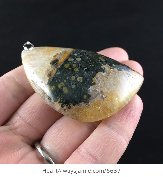 Druzy Ocean Jasper Stone Jewelry Pendant - #1J5yn9xxKwY-4