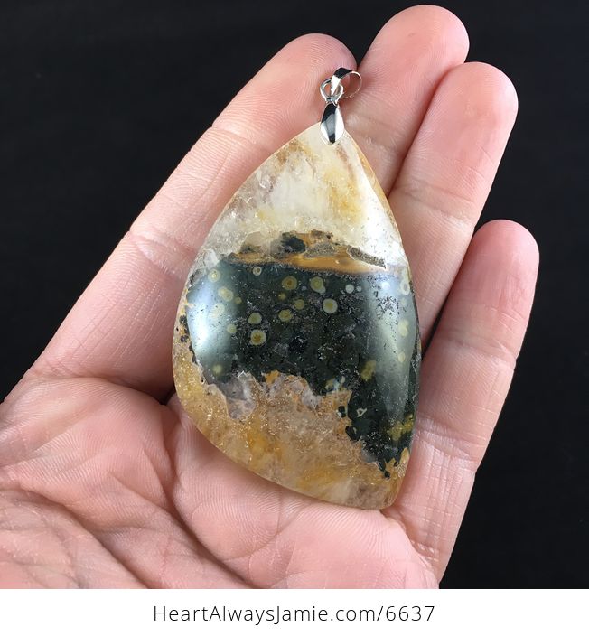 Druzy Ocean Jasper Stone Jewelry Pendant - #1J5yn9xxKwY-1