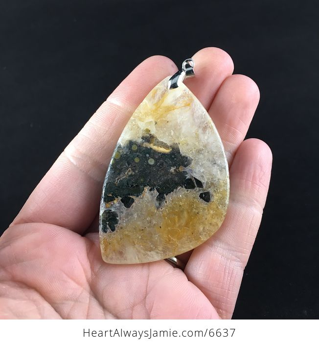 Druzy Ocean Jasper Stone Jewelry Pendant - #1J5yn9xxKwY-6