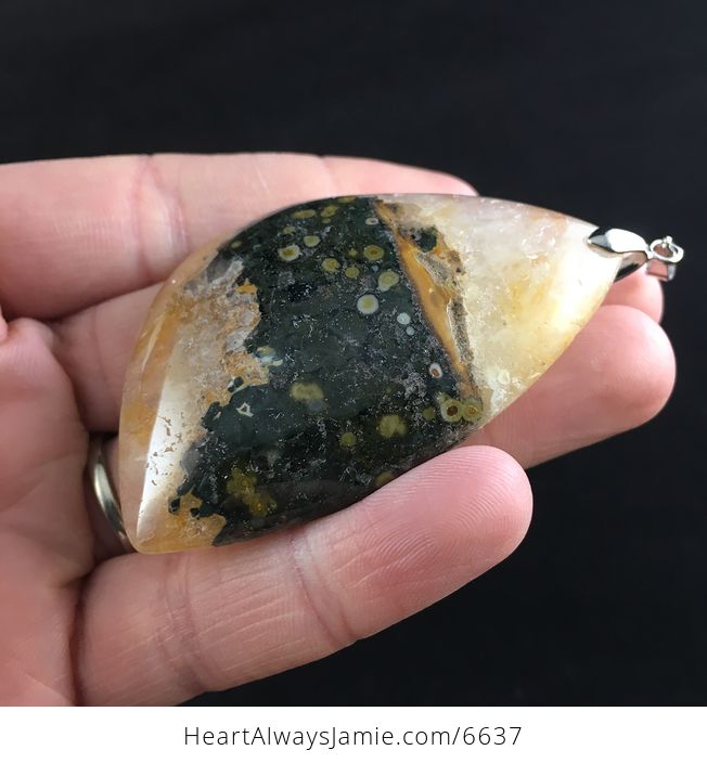 Druzy Ocean Jasper Stone Jewelry Pendant - #1J5yn9xxKwY-3