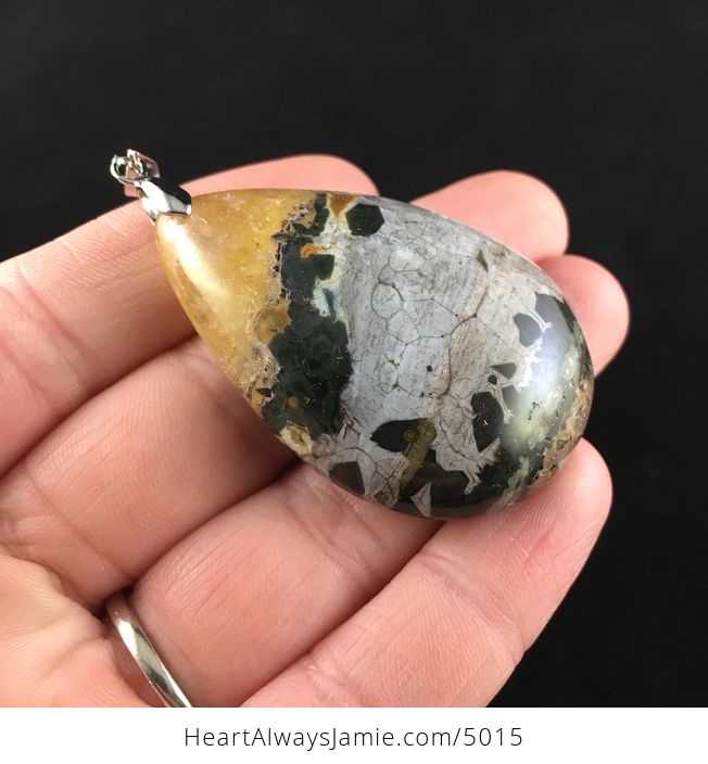 Druzy Ocean Jasper Stone Jewelry Pendant - #rSHs02ZN6U4-3
