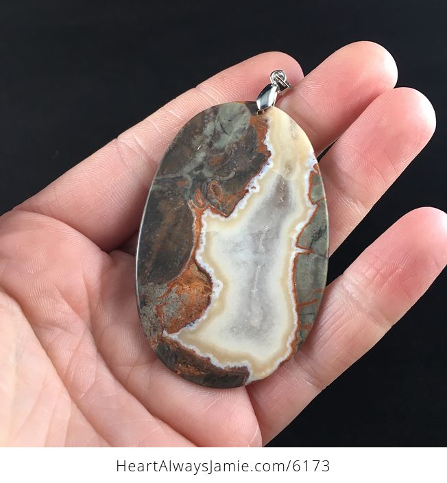 Druzy Rainforest Jasper Stone Jewelry Pendant - #w9TA5CRj1PI-6