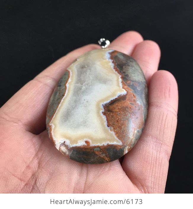Druzy Rainforest Jasper Stone Jewelry Pendant - #w9TA5CRj1PI-2