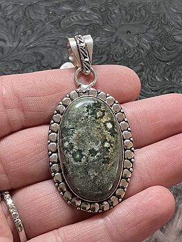 Druzy Sea Ocean Jasper Pendant Crystal Stone Jewelry #JFv9fIok3XE