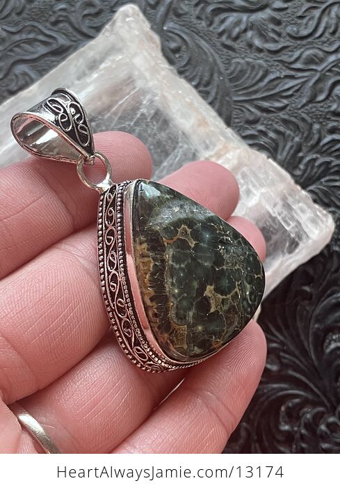 Druzy Sea Ocean Jasper Pendant Crystal Stone Jewelry - #djoBaz9Q6Y4-3