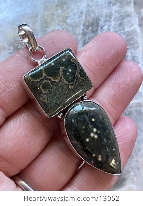 Druzy Sea Ocean Jasper Pendant Crystal Stone Jewelry - #exeWSRrkpJ8-5