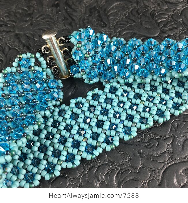 Dual Sided Blue Beaded Bracelet - #zRB9KMJ3Psw-11