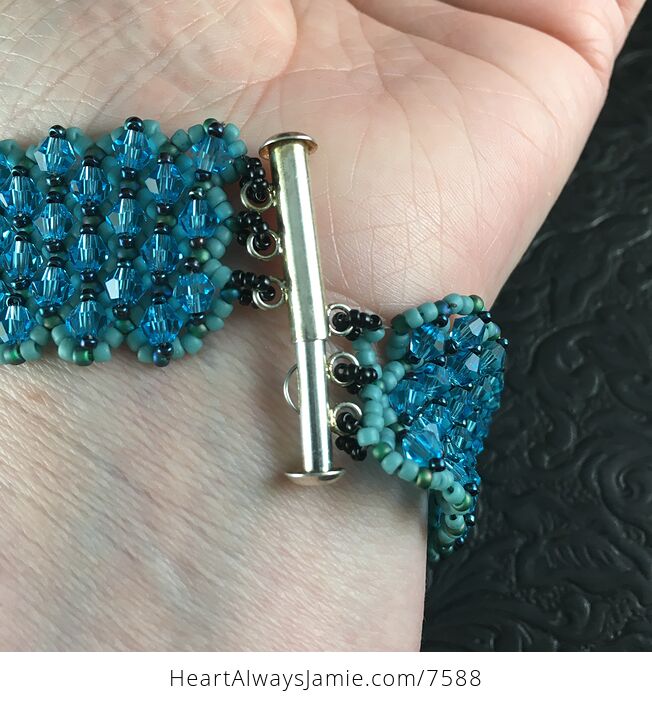 Dual Sided Blue Beaded Bracelet - #zRB9KMJ3Psw-4