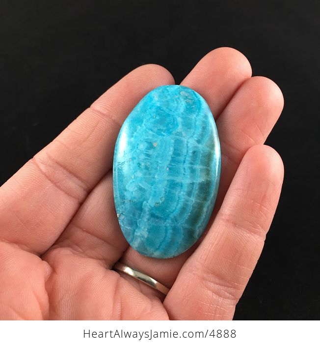 Dyed Blue Calcite Cabochon Stone - #4sexvAHrrFU-1