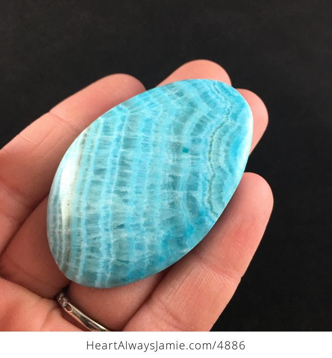 Dyed Blue Calcite Cabochon Stone - #9iNmJi2b3Wc-3