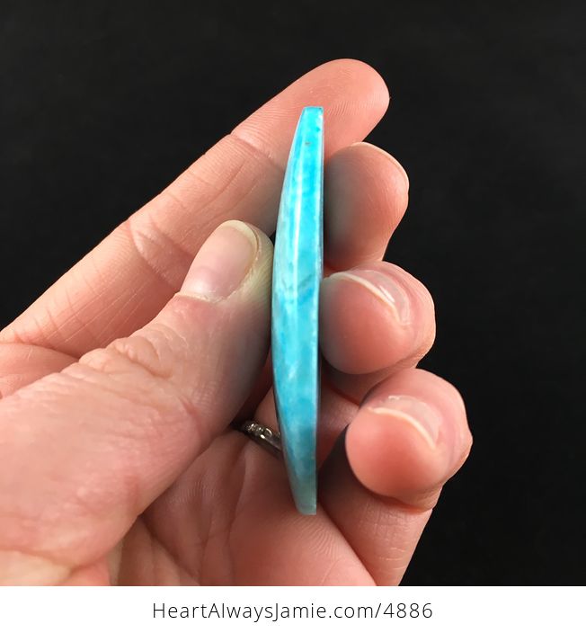 Dyed Blue Calcite Cabochon Stone - #9iNmJi2b3Wc-4
