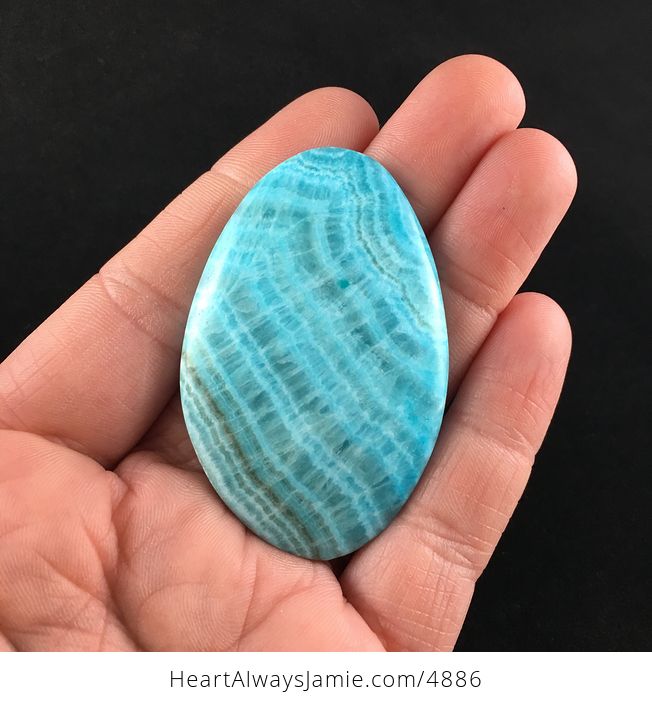 Dyed Blue Calcite Cabochon Stone - #9iNmJi2b3Wc-1