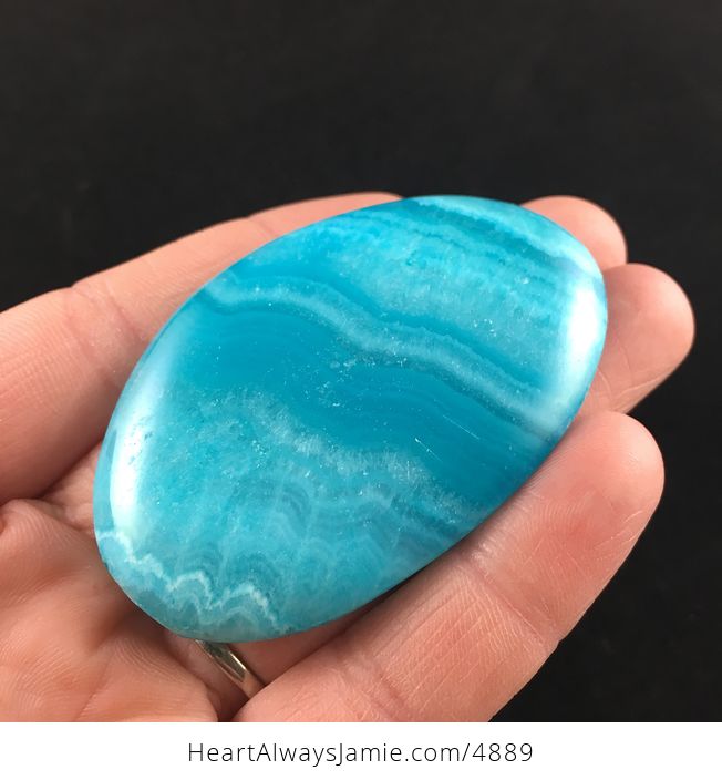 Dyed Blue Calcite Cabochon Stone - #HY9hH3CNIdY-3
