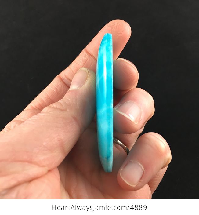 Dyed Blue Calcite Cabochon Stone - #HY9hH3CNIdY-4