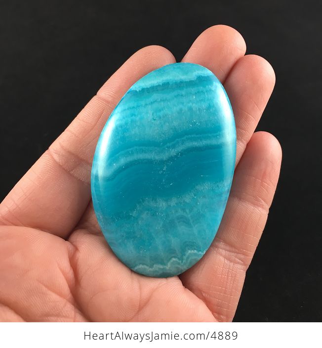 Dyed Blue Calcite Cabochon Stone - #HY9hH3CNIdY-1