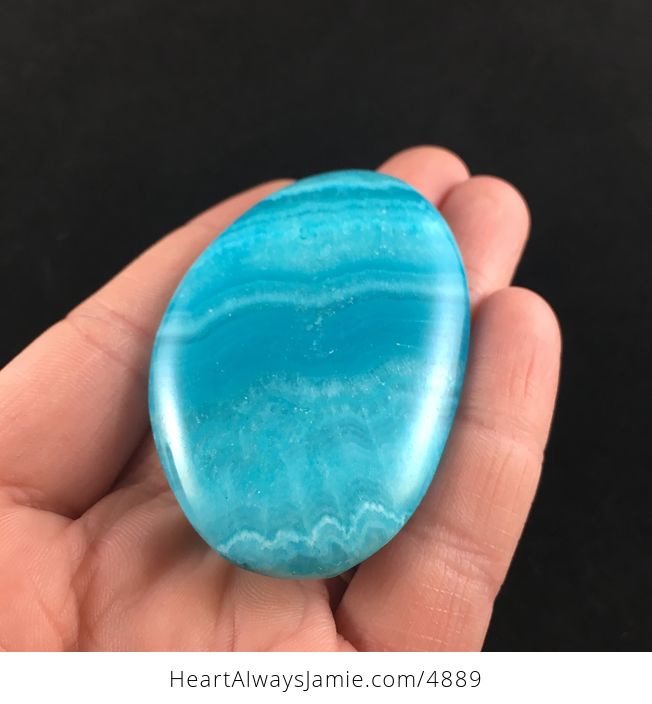 Dyed Blue Calcite Cabochon Stone - #HY9hH3CNIdY-2