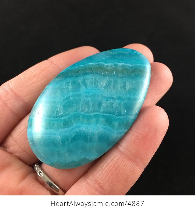 Dyed Blue Calcite Cabochon Stone - #muFX0RfCFL0-3