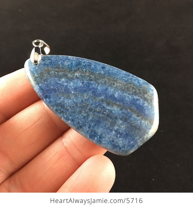 Dyed Blue Calcite Stone Jewelry Pendant - #QG1nqgNudaI-4