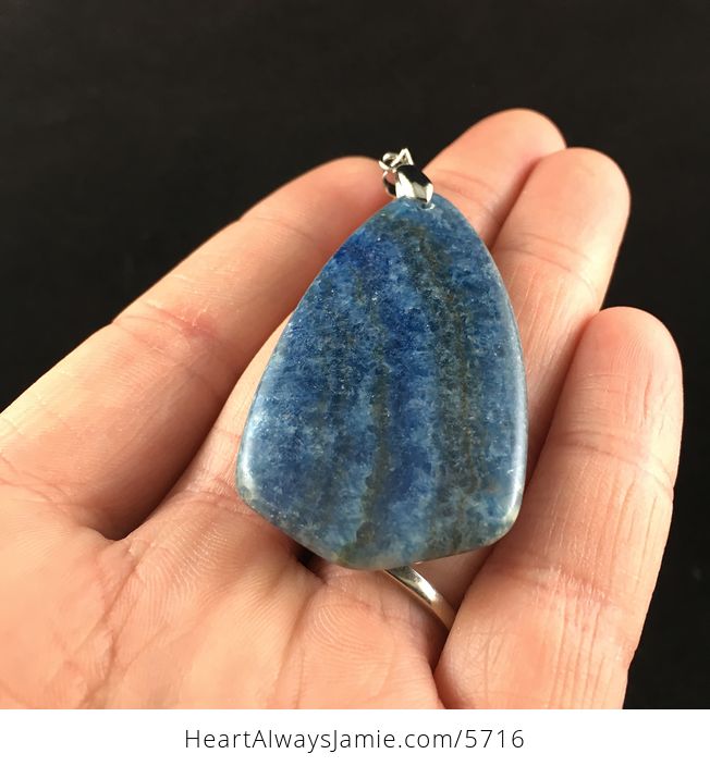 Dyed Blue Calcite Stone Jewelry Pendant - #QG1nqgNudaI-2