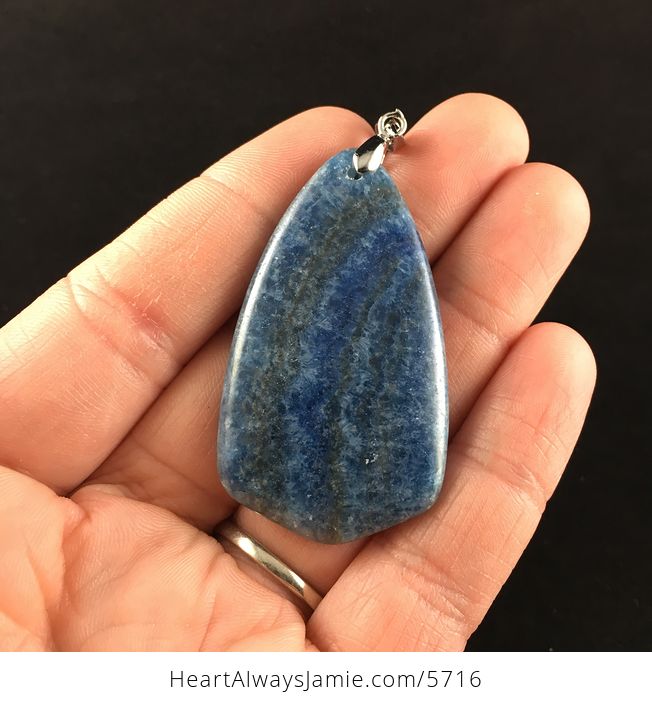 Dyed Blue Calcite Stone Jewelry Pendant - #QG1nqgNudaI-6