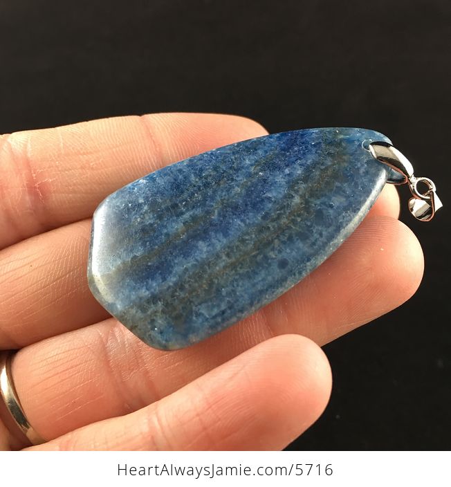 Dyed Blue Calcite Stone Jewelry Pendant - #QG1nqgNudaI-3