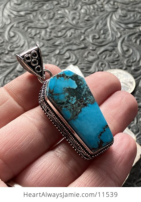 Dyed Magnesite Turquoise Coffin Crystal Stone Jewelry Pendant Chip Discount - #pLdJ0USScv4-3