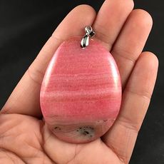 Dyed Pink Calcite Stone Pendant Jewelry #pAs84Ui1X48