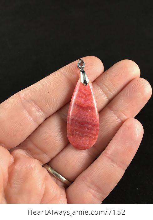 Dyed Pink Calcite Stone Pendant Jewelry - #1I6o92QL33A-1