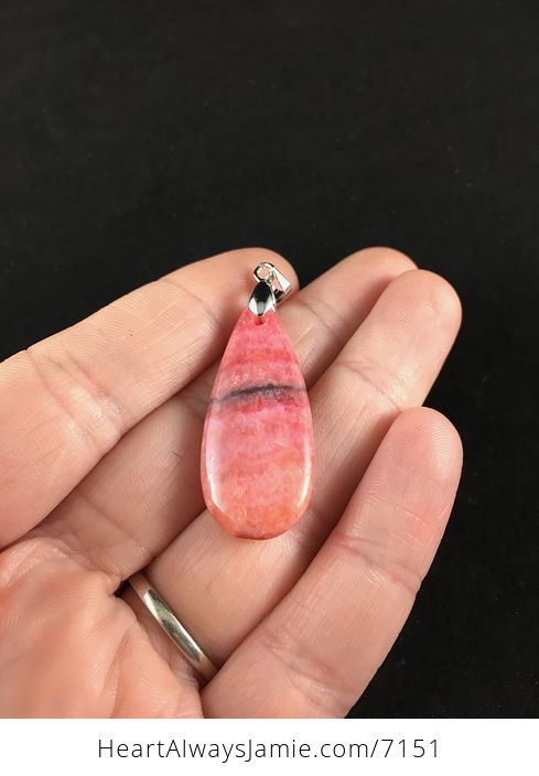 Dyed Pink Calcite Stone Pendant Jewelry - #9fAbbPCFZmI-2