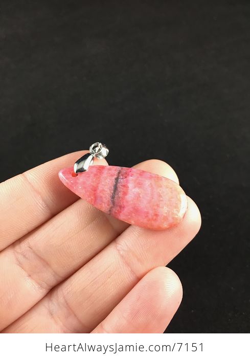 Dyed Pink Calcite Stone Pendant Jewelry - #9fAbbPCFZmI-4