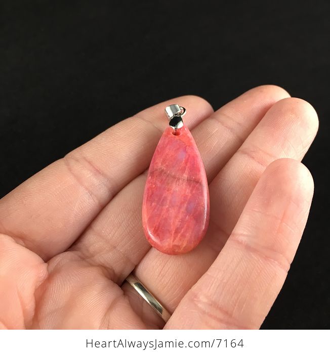 Dyed Pink Calcite Stone Pendant Jewelry - #DlXp0bppI2w-4