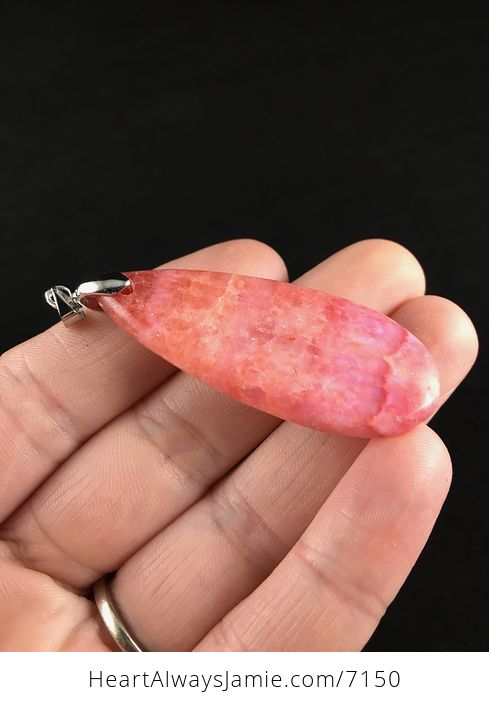Dyed Pink Calcite Stone Pendant Jewelry - #Np01lt1vpq0-4