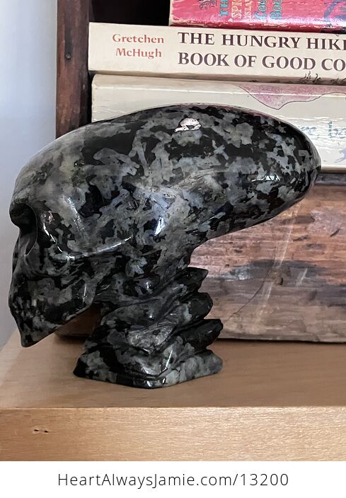 Elongated Alien Skull Crystal Carving in Indigo Gabbro Mystic Merlinite - #FlxCFW4QiRs-14