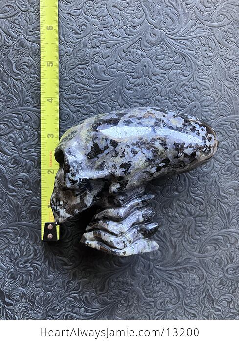 Elongated Alien Skull Crystal Carving in Indigo Gabbro Mystic Merlinite - #FlxCFW4QiRs-9