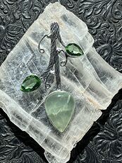 Epidote Included Gemmy Prehnite and Peridot Plant Pendant Stone Crystal Jewelry #iNDX0etmQYE