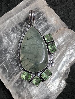 Epidote Included Prehnite Pendant Stone Crystal Jewelry #866xmzZTBdM