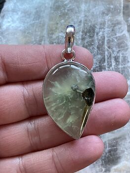 Epidote Included Prehnite Pendant Stone Crystal Jewelry #lrwhbOxtL6I