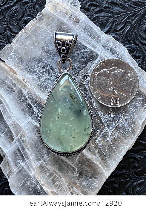 Epidote Included Prehnite Pendant Stone Crystal Jewelry - #ffqBX43DXeU-9