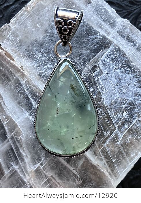 Epidote Included Prehnite Pendant Stone Crystal Jewelry - #ffqBX43DXeU-7