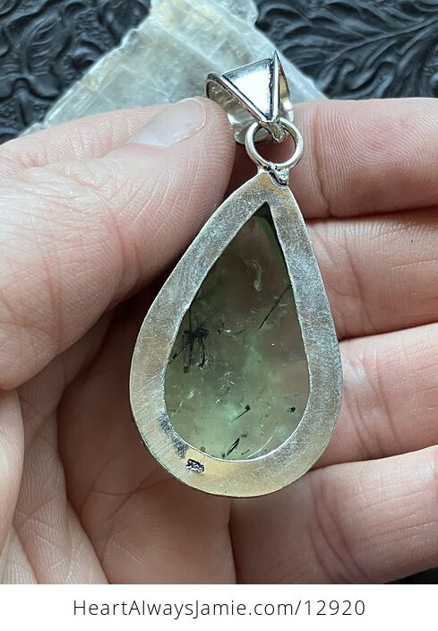 Epidote Included Prehnite Pendant Stone Crystal Jewelry - #ffqBX43DXeU-12