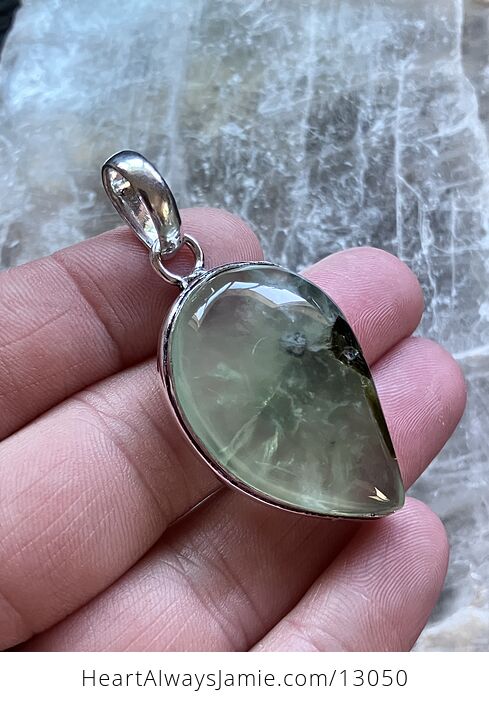 Epidote Included Prehnite Pendant Stone Crystal Jewelry - #lrwhbOxtL6I-2