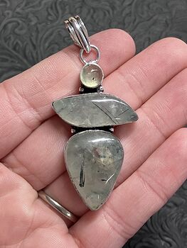 Epidote Included Triple Prehnite Pendant Stone Crystal Jewelry #yQ4cGhpTN5c