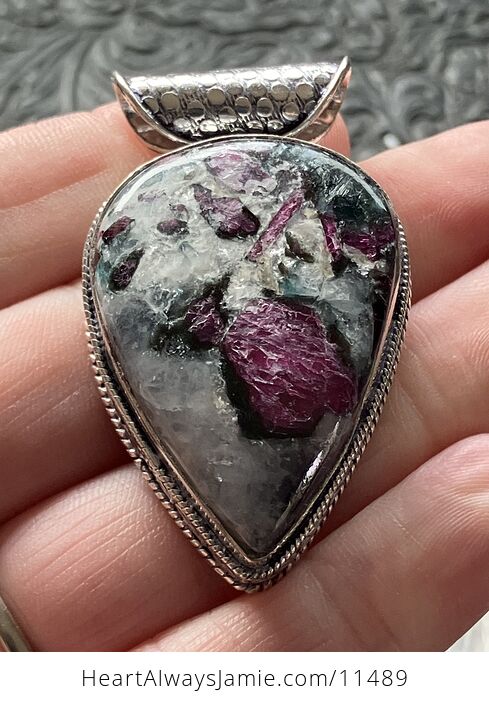 Eudialyte Stone Crystal Jewelry Pendant - #fO62eQUX5N4-1