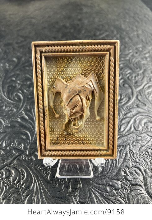 Evil Fool Joker Jester Still Life Jasper Jewelry Pendant Ornament Mini Art - #B6vri4kk52M-1