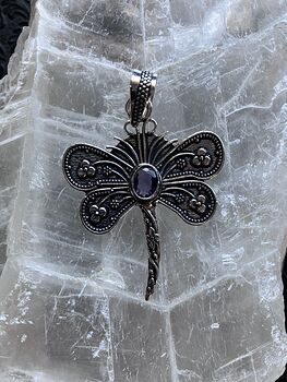 Faceted Amethyst Dragonfly Stone Jewelry Crystal Pendant #L1EJojh5WOE