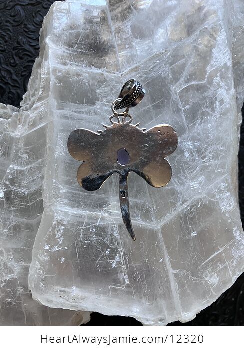 Faceted Amethyst Dragonfly Stone Jewelry Crystal Pendant - #L1EJojh5WOE-5