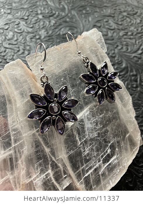 Faceted Amethyst Flower Stone Crystal Jewelry Earrings - #hZDwm7Zry3M-5