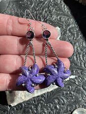 Faceted Amethyst Gems and Purple Starfish Dangle Stone Crystal Jewelry Earrings #gk0ixm3VuPo